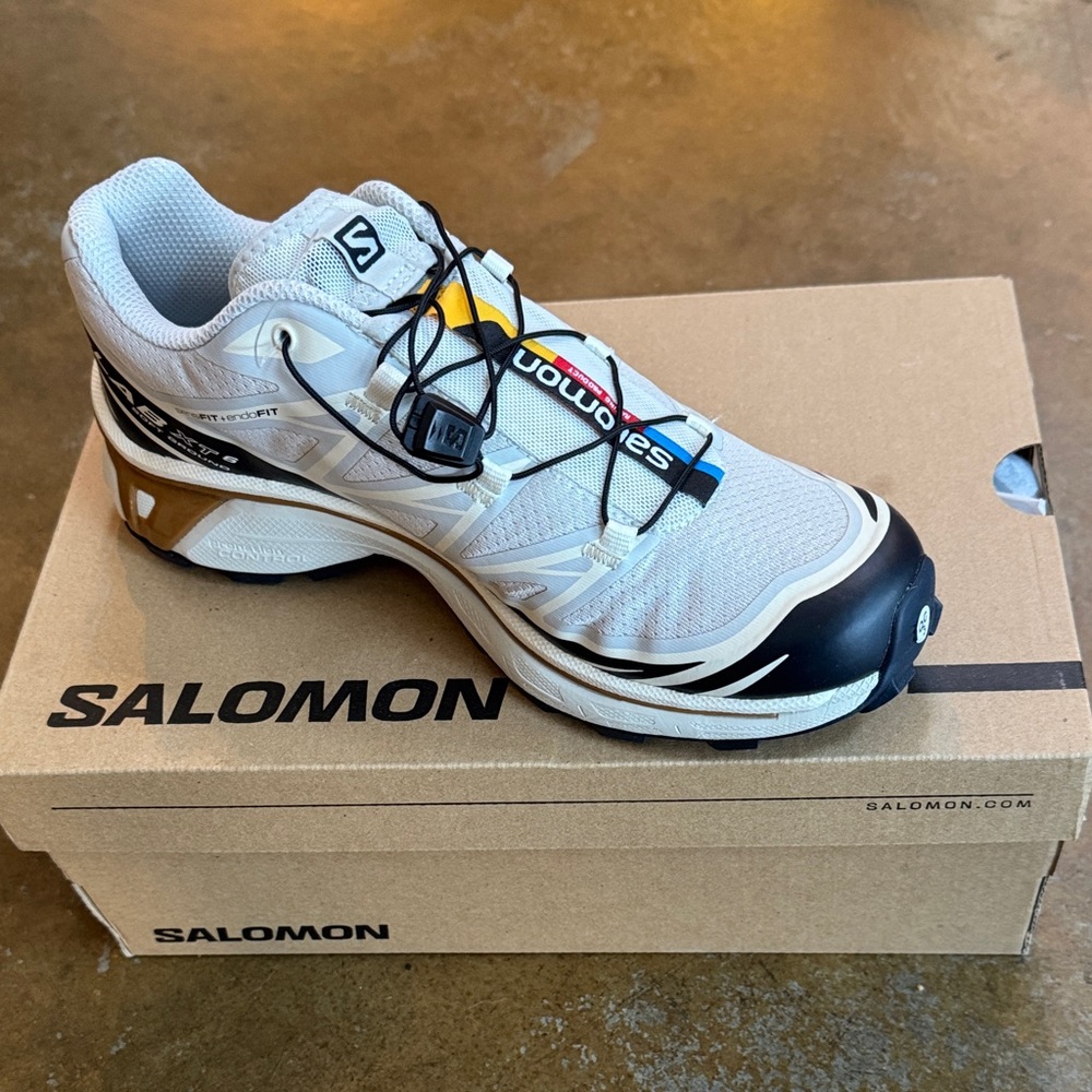 Salomon Women's Athletic Shoes - White, Black, and Gold